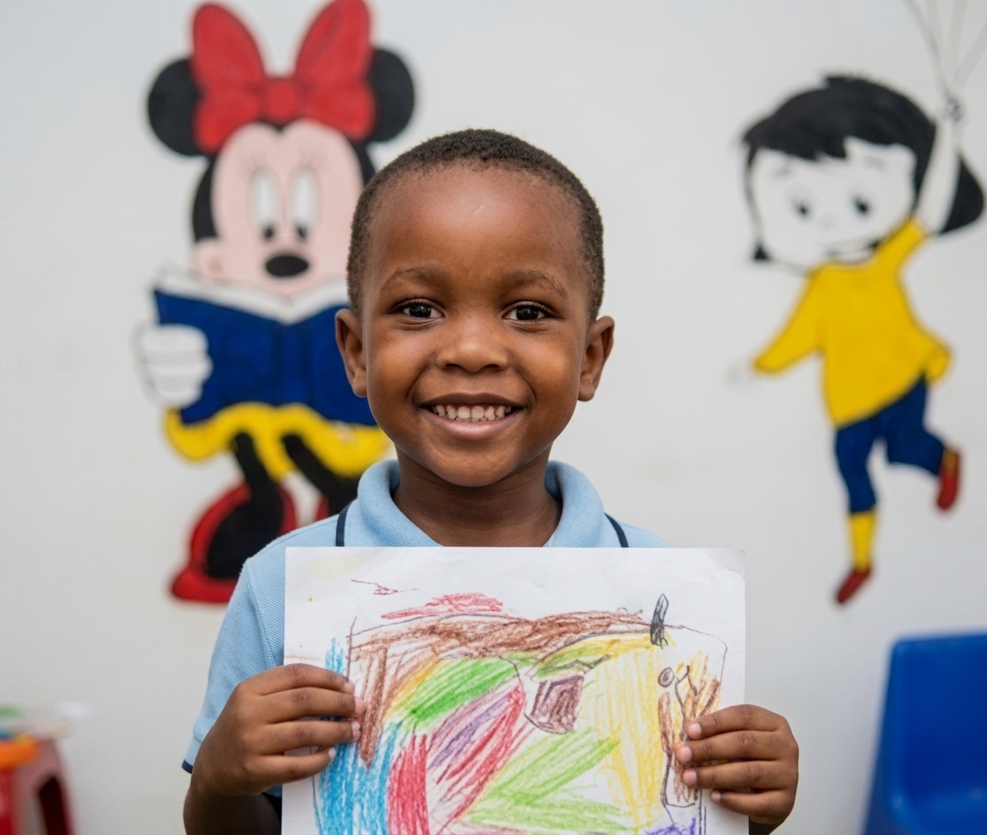 Young Multiracial Students Collaborating Cheerfully in an Early Education Montessori Classroom (Ages 3-10)